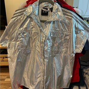 Adidas Shimmering Silver Button-Up Shirt